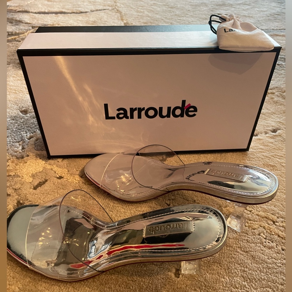 Larroude silver slides